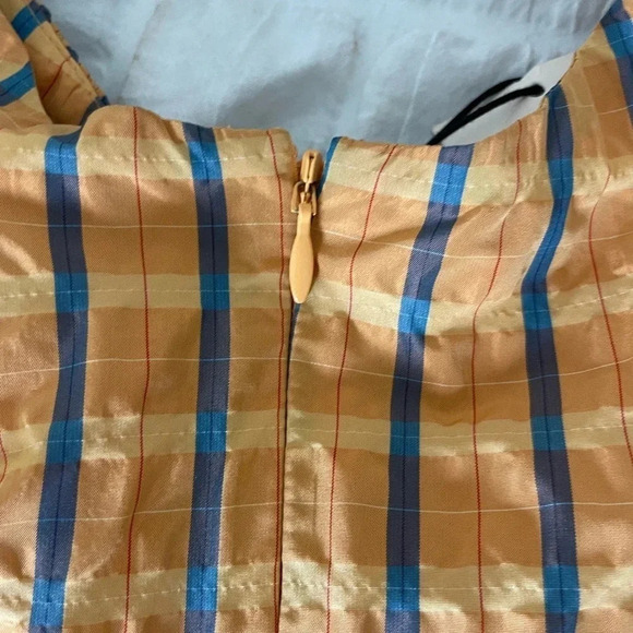 Cinq e Sept Betsy dress in orange juice plaid - Picture 10 of 12
